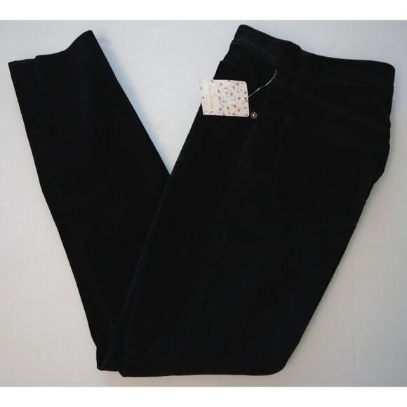 We The Free x Free People OB1033085 Women's Sz 28 Black Velvet Skinny Jeans - Picture 8 of 9